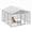9.84'L x 9.84'W, variant on Large Dog Kennel Outdoor Pet Pens, Dogs Run Enclosure with Metal Coop Fence & Roof Cover, Spacious Outdoor Dog Cage for Dogs, Puppies, Chickens, Ducks, Rabbits, 7.94'L x 4.13'W x 5.95'H