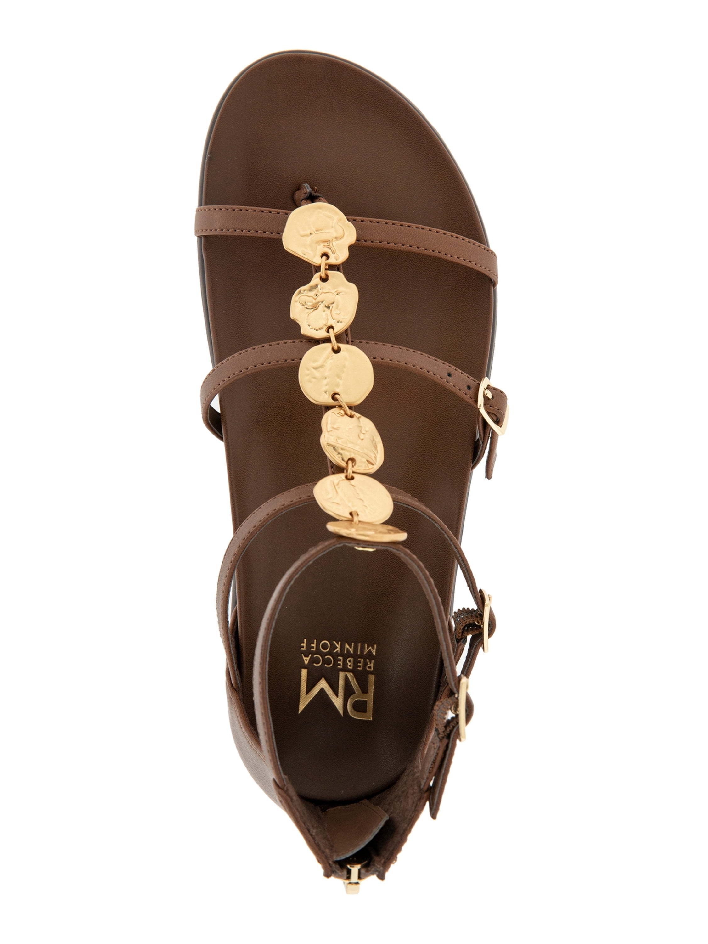 RM Rebecca Minkoff Women's Hadley Strappy Up the Foot Sandal with Adjustable Buckle