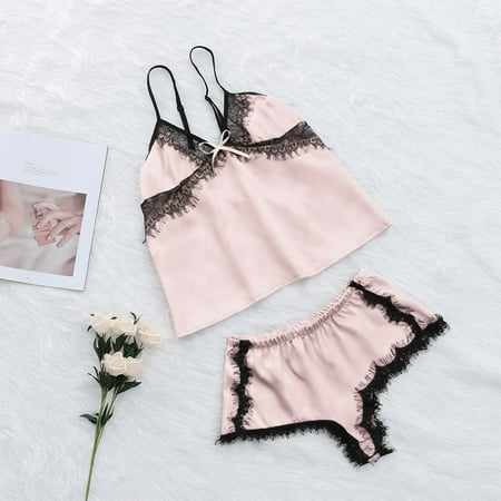 

Huachen Women s Lace Sexy Passion Lingerie Babydoll G-StringPlus Size Nightwear 2PC Set