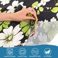 thumbnail image 3 of Yayeee Kitchen Curtains Tier Pair Light Filtering 27"x24" Rod Pocket Short Cafe Window Panel, Green Flower Pattern, 3 of 7