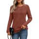 thumbnail image 2 of Camisa de Larga con Encaje para Mujer, Top de Otoño, Moda Elegante, Informal, Tipo Túnica, Suéter, Ropa de . Color Caramelo XL, 2 of 8