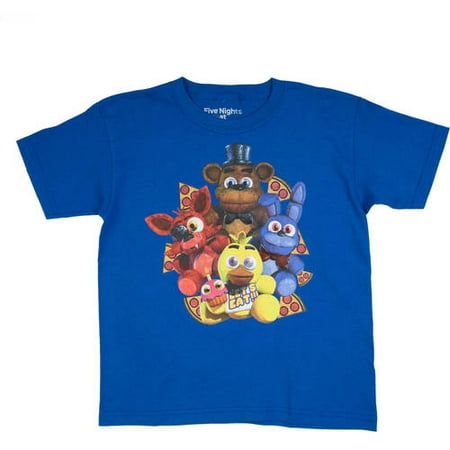 Five Nights at Freddy's Pizza Group Royal Blue Cotton T-Shirt (Little Boys & Big Boys)