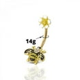 thumbnail image 3 of Surgical Steel Belly Button Ring Curved Barbell 14 Gauge with Bee Gem, 3 of 3