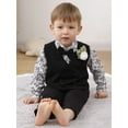 thumbnail image 4 of CARETOO Toddler Baby Boy Clothes Suit Gentleman Outfits Formal Dress Shirt Bowtie Vest Suspender Pants, 4 of 8