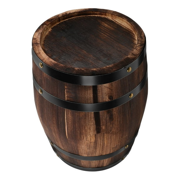 Moluckfu 1Pack Drinks Dispenser Container from Rustic Wood Barrel