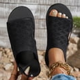 thumbnail image 3 of Rokment Women's Athletic Running Walking Tennis Sandals Lightweight Breathable Mesh Memory Foam Elastic Slip on Gladiator Summer Shoes for Beach Walking Comfortable Black Size 6.5, 3 of 7