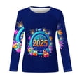 thumbnail image 4 of Awdenio Spring Winter Hoodie for Women Fashion 2025 Happy New Year Print Crewneck Long Sleeve Loose Sweatshirt Capless Tops, 4 of 4