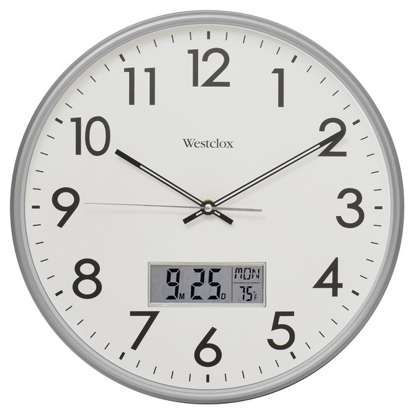 Westclox® 14inch Wall Clock With Digital Date And Temperature