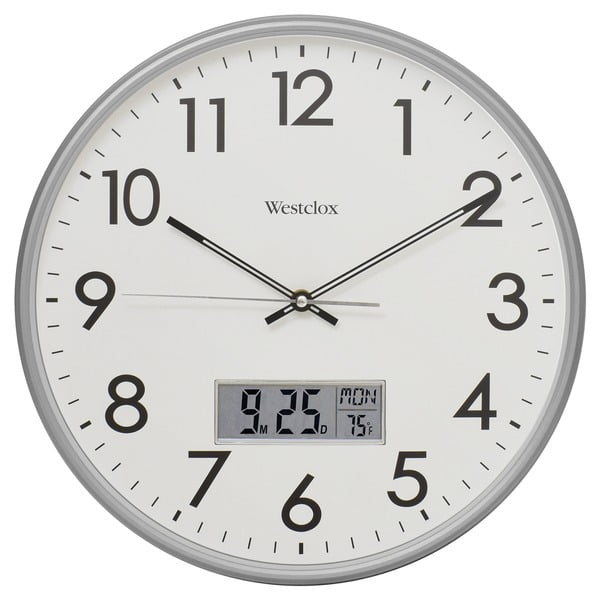 Westclox® 14inch Wall Clock With Digital Date And Temperature