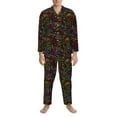 thumbnail image 3 of Naloa Casino Icons Men’s Pajamas Set - Long Sleeve Button Down Sleep Shirt and Pajama Bottoms Sleepwear Set-Large, 3 of 7