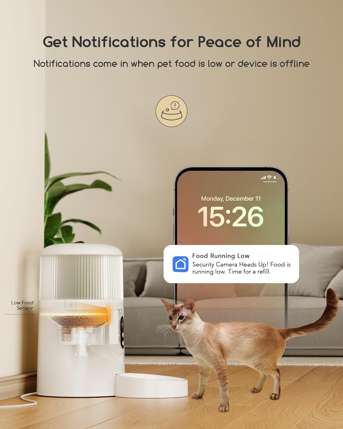Faroro Automatic Cat Feeder with Camera, 3MP HD Video, 4L Capacity, 5G WiFi App Control, Night Vision, Two-Way Audio, Motion Alerts, Smart Pet Feeder