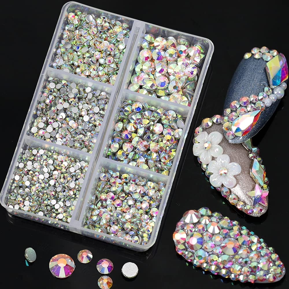 5MM ab tornasol 500pcs/bag Round Resin Non Hotfix Rhinestones Flat Back  Plastic Glue On Crystal Nail Gems Strass Glitters Flatback For Nail  Art,Clothing Dress,Crafts,Cups,Bag Decoration Beads Accessories