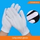 thumbnail image 2 of 24 guantes blancos de algodón, guantes de trabajo, guantes hidratantes cosméticos para manos secas, inspección de joyas y más, 2 of 8
