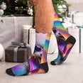 thumbnail image 7 of Pofeuu Rainbow Poodle Urban Street Print Crew Socks, Adult Running Hiking Socks for Youth and Adult, 7 of 7