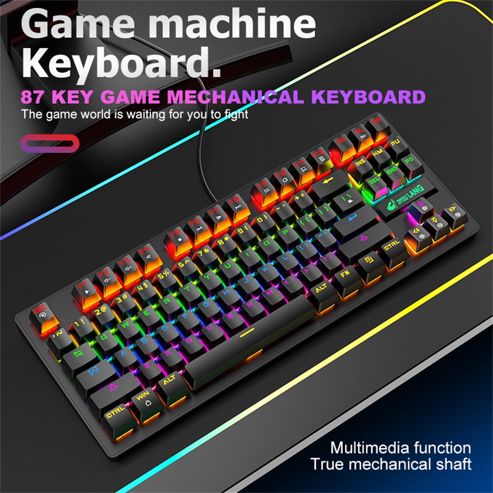 AK33 Mechanical Keyboard, Blue 82-Keys Backlit Gaming Keyboard for Computer Laptop