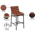 thumbnail image 3 of Maklaine Contemporary Vegan Leather Bar Stool in Cognac Finish, 3 of 6