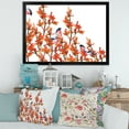 thumbnail image 3 of Designart 'Flock of Bullfinches Birds Sitting on Orange Branches' Traditional Framed Art Print, 3 of 4
