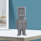 thumbnail image 3 of 1 estatua antigua de Isla de Pascua, estilo retro, escultura de cabeza Moai para sala de estar. Gris C, 3 of 8