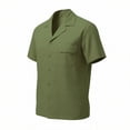 thumbnail image 5 of Eryao Sweat Suits Men 2 Piece Set Casual Short Sleeve Button Down Shirts Matching Elastic Waist Drawstring Pants with Pockets Summer Lightweight Breathable Lounge Sets,Army Green,L, 5 of 8