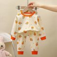 thumbnail image 2 of TOWED22 Toddler Baby Boy Girl Fall Winter Clothes 2-Piece Graphic Print Long Sleeve Sweatshirt Tee Tops Pants Infant Outfits Clothing Set(Orange,4-5 Y), 2 of 6