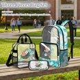 thumbnail image 2 of Kuiaobaty Sea Turtle Print Clear Backpack and Lunch Bag Set for Boys Flower Print Clear Backpack and Pencil Case with Zipper Heavy Duty School Bag with Lunch Box for School, 2 of 5