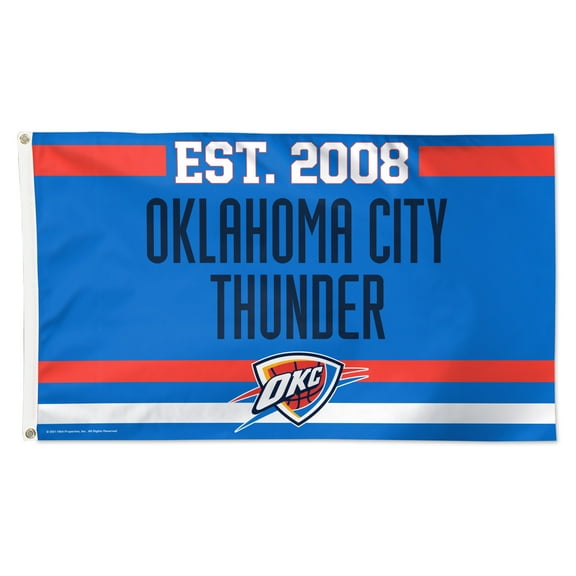 WinCraft Oklahoma City Thunder 3' x 5' Single-Sided Franchise Establishment Deluxe Flag