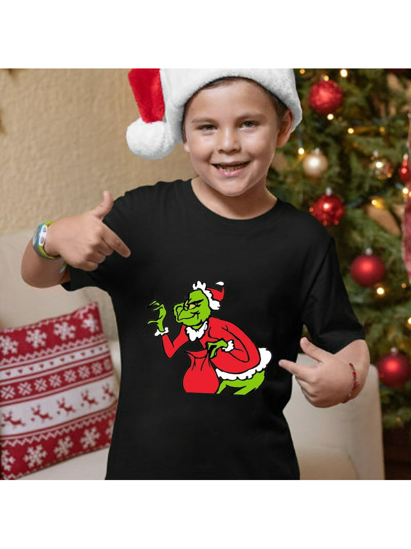Christmas Grinch Humor Print T Shirts for Boys Novelty Youth Kids T Shirt Shirts for Youth Graphic T-shirts - Walmart.com