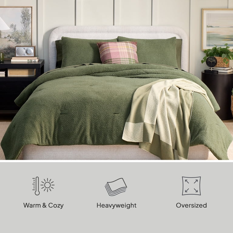 Three-Piece Textured Comforter Set, Full/Queen photo 3