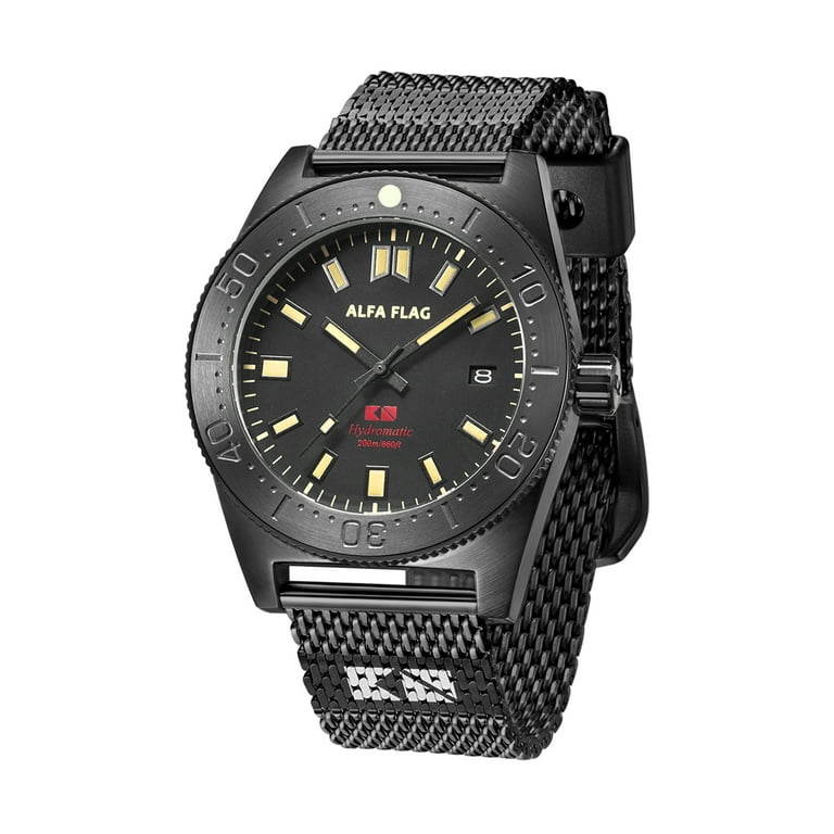 ALFA FLAG Hydromatic 200m/660ft Diver Watch Professional Automatic