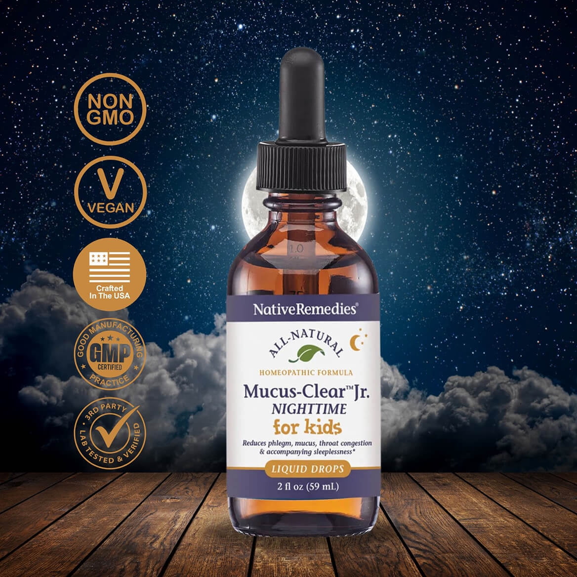 NativeRemedies Mucus-Clear Jr. Nighttime - Temporarily Relieves Mucus Congestion in Children