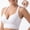 White, variant on Wireless Sports Bra for Women Pink Small - Seamless Ribbed Yoga Bralette with Crisscross Strappy Back, Padded Cups, Breathable Micro-Mesh Lining and Soft Binding