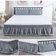 thumbnail image 2 of Wrap Around Bed Skirt Elastic Silky Soft Dust Ruffle Pleated Bed Skirt Home Skirt Bedspread-gray-180x200x40cm(71x79x16inch), 2 of 6