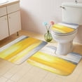 thumbnail image 2 of Yellow Gray Bath Mat 3 Piece Bathroom Rug Set, Modern Abstract Oil Painted Art Non Slip Bath Rug Contour Mat and Toilet Lid Cover, Absorbent Shower Mats Soft Bath Rugs and Mats Sets, 2 of 8
