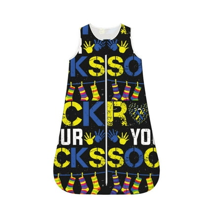 

Cauagu Rock Your Socks for Infant Wearable Blanket Unisex Girl Boy Swaddle Transition Sack - Newborn Essentials Sleep Clothes-Large
