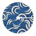 thumbnail image 3 of Blue and White Wave Christmas Tree Skirt Stand Mat Waterproof Floor Protection Mat for Holiday Decoration, 3 of 6