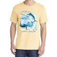 thumbnail image 2 of Wild Bobby, A Little Bait Catches a Large Fish Swordfish, Garment-Dyed Washed Look Short Sleeve Tees, Banana, Large, 2 of 3