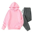 thumbnail image 4 of PNTUTB Men's 2 Piece Sweatsuits Outfits Casual Pullover Hoodie Sweatshirt Solid Color Sweatpants Set Tracksuit, 4 of 6