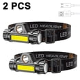 thumbnail image 1 of Linterna frontal LED, linterna frontal recargable de 300 lúmenes, 2 piezas con cable USB, 1 of 2