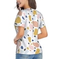 thumbnail image 3 of Vsdgher Geometric Spots Women Shirts V Neck Short Sleeve Tops T-Shirt Basic Tees, S to 3XL3X-Large, 3 of 5
