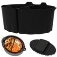 thumbnail image 1 of Wekvgz 2 Pcs Doublure en Silicone pour Mijoteuse avec Poignée Séparateurs de Mijoteuse de Qualité Alimentaire Doublures Réutilisables en Silicone pour Mijoteuse Lave-Vaisselle Pliable pour Mijoteuse Ronde Ovale 6-8Qt (Noir), 1 of 11
