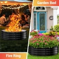 thumbnail image 5 of 48 Inch Large Outdoor Fire Pit Ring Heavy Duty High Heat Resistant Wood Firepit For Outside 12" Tall Galvanized Steel Fireplace & Pits Bowl Backyard Bonfire  Patio Camping, 5 of 9