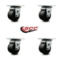 thumbnail image 2 of Low Profile Glass Filled Nylon 3 Inch Wheel Top Plate Swivel Caster Set SCC, 2 of 2