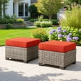thumbnail image 6 of Ovios 9 Pieces Outdoor Patio Sectional Furniture with 54" Gas Propane Fire Pit Table All-Weather Rattan Wicker Conversation Set with Swivel Glider Rocking Chair for Backyard, 6 of 10