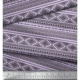 thumbnail image 2 of Soimoi Purple Poly Georgette Fabric Aztec Geometric Print Fabric by the Yard 52 Inch Wide, 2 of 3