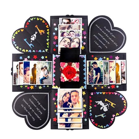Surprised Blast Gifts Boxes,Handmade Photo Album Explosion Creative Gift Box for Birthday & Valentine's
