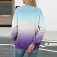 thumbnail image 4 of XPMWRP Women's Gradient Trendy Sweatshirt Casual Long Sleeve Crew Neck Pullover Loose Fall Winter Warm Sweatshirt Blue L, 4 of 4