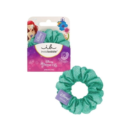 Invisibobble Kids Disney Ariel Scrunchie - Green Glitter - Set Of 1 | Exclusive Kids Scrunchies | Exclusive Kids Scrunchies