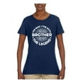 thumbnail image 2 of Wild Bobby, Brother Man Myth Legend Funny Dad, Father's Day, Women Graphic Tee, Navy, Large, 2 of 4