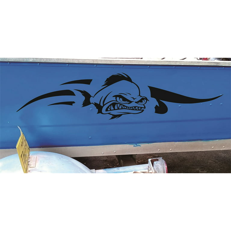 Pair Fish Boat Stickers Decal Vinyl Art Pattern Cruise Body Stickers  Waterproof 