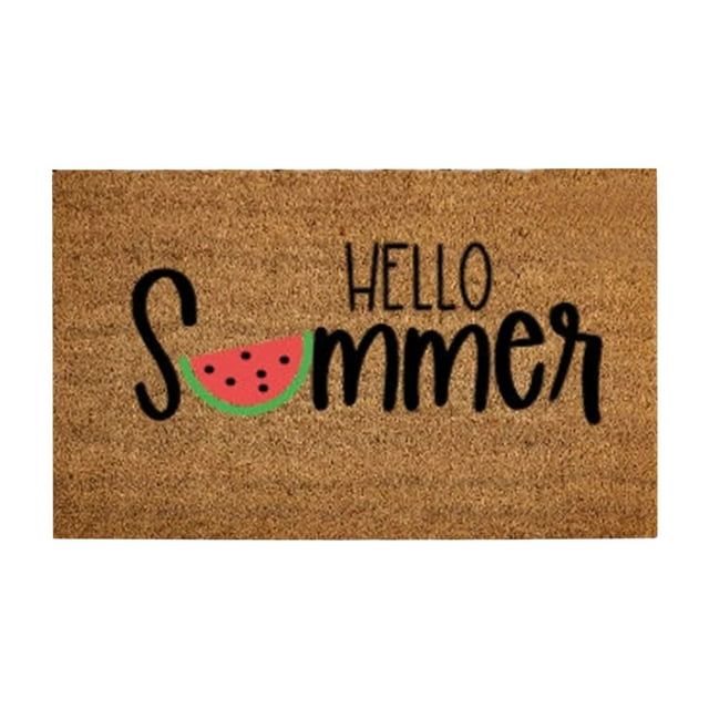 Outdoor Welcome Mat Summer Theme Mat Hello Summer Watermelon Kitchen Rugs Non Slip Washable House Warming Gift 16x24IN Summer Door Mats Coir Door Mat Outside Door Mats for Home Entry Floor